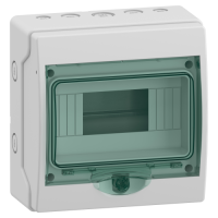 13443 - Mini enclosure for modular device, Mureva Enclosure, 1x8 modules, earth and neutral terminal blocks, Schneider Electric