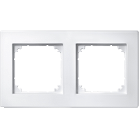 486219 - Cover frame, Merten M-Plan, 2 gangs, polar white, Schneider Electric