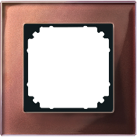489115 - Cover frame, Merten M-Plan glass, 1 gang, mahogany brown, Schneider Electric