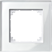 489119 - Cover frame, Merten M-Plan glass, 1 gang, brilliant white, Schneider Electric