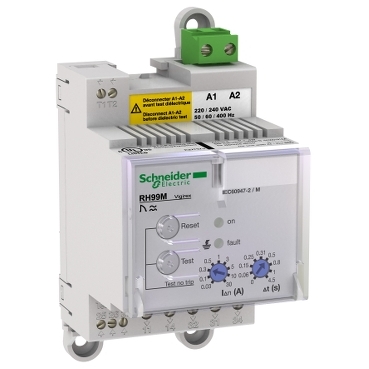 56172 - Earth-leakage relay RH99M with manual reset - 0.03..30 A - 0..4.5 s - 130 V, Schneider Electric