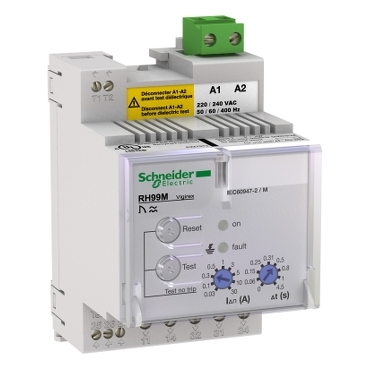 56190 - Earth-leakage relay RH99M with automatic reset - 0.03..30 A - 0..4.5 s - 24 V, Schneider Electric