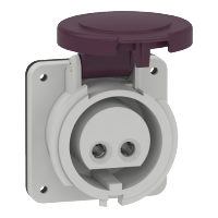82901 - Panel mounting socket, Mureva PK, straight, 16A, 2P, 20…25V, IP44, Schneider Electric