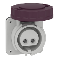 82951 - Panel mounting socket, Mureva PK, straight, 16A, 2P, 20…25V, IP67, Schneider Electric
