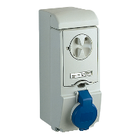 83131 - Unika interlocked socket - 16 A - 2P + E - 200...250 V AC - IP44 - wall, Schneider Electric