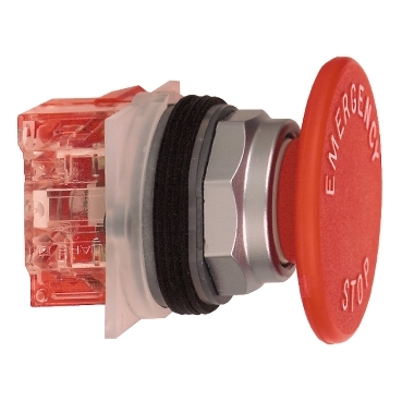9001KR5R05H6 - buton pentru oprire de urgenta rosie diam. 30 - cap tip ciuperca diam. 57, Schneider Electric
