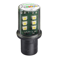Bec LED protejat cu baza BA15d, continuu, alb, 24 V, DL1BDB1, Schneider Electric