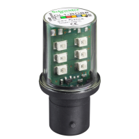 Bec LED protejat cu baza BA15d, continuu, galben, 24 V, DL1BDB8, Schneider Electric