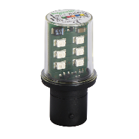 DL1BKB3 - bec LED protejat cu baza BA15d - intermitent - verde - 24 V, Schneider Electric