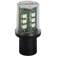 DL1BKM3 - bec LED protejat cu baza BA15d - intermitent - verde - 230 V, Schneider Electric