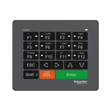 HMIZKB1 - USB keyboard - 12 function - keys with LEDs integrated - alphanumeric input, Schneider Electric