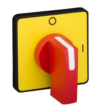 KCG3H - cap actionare 45 x 45 mm - yellow color - red handle - O-I, Schneider Electric