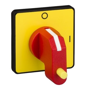 KCG3Y - operating head 45 x 45 mm - yellow color - padlockable red handle - O-I, Schneider Electric