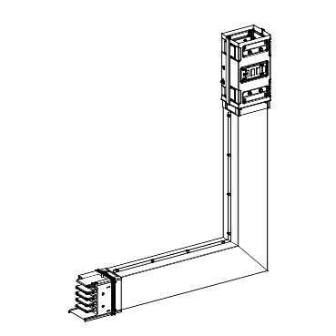 KSC800DLE4A - Canalis - elbow for trunking - 800 A - copper- made to measure - upward mounting, Schneider Electric