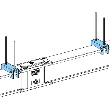 KTB0404ZA4 - Canalis - rods and 2 holding supports for horizontal bar - H from 104 to 404 mm, Schneider Electric