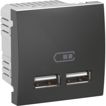MGU3.418.12 - Priza dubla incarcare USB 2.1A grafit, Schneider Electric