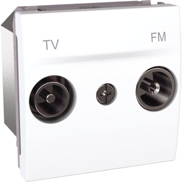 MGU3.452.18 - Unica - priza TV/FM - sfarsitul liniei (priza de borna) - 2 m - alb, Schneider Electric