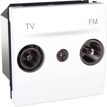MGU3.453.18 - Unica - priza TV/FM - priza intermediara (de trecere) - 2 m - alb, Schneider Electric