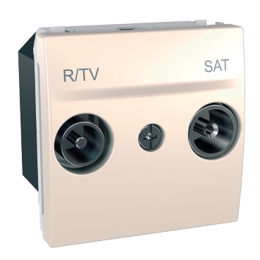 MGU3.456.25 - Unica - priza R-TV/SAT - priza intermediara (trecere) - 2 m - ivoriu, Schneider Electric