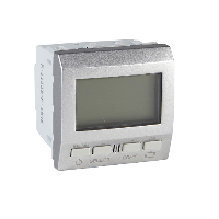 MGU3.505.30 - Unica Top - termostat programabil saptamanal - 230 V c.a. - 2 m - aluminiu, Schneider Electric