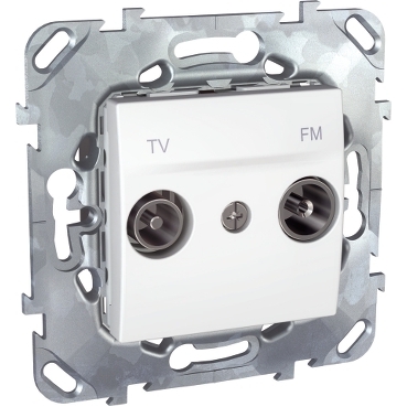 MGU5.451.18B - Unica - TV/FM socket - individual socket - 2 m - white, Schneider Electric