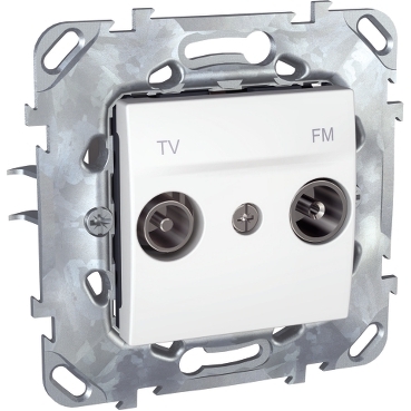 MGU50.453.18Z - Unica – priza TV/FM – priza intermediara (de trecere) - 2 m - alb, Schneider Electric
