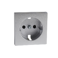 MTN2330-0460 - Central plate for SCHUKO socket-outlet insert, shutter, aluminium, System M, Schneider Electric