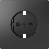 MTN2330-6034 - Central plate for SCHUKO socket-outlet insert, shut., anthracite, System Design, Schneider Electric