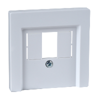 MTN296025 - Central plate with square opening, active white, glossy, System M, Schneider Electric