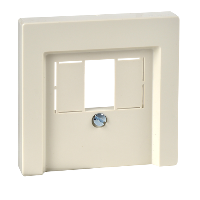 MTN296044 - Central plate with square opening, white, glossy, System M, Schneider Electric