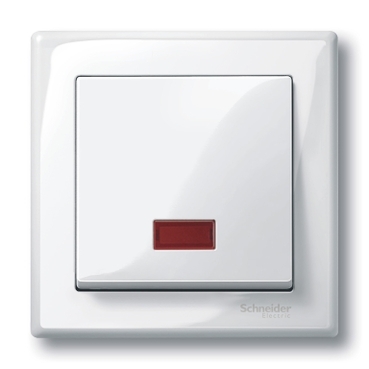 MTN432819 - Rocker w. rectangular indicator window f. symbols, polar white, glossy, System M, Schneider Electric