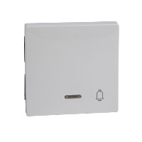 MTN435825 - Rocker with indicator window and marked Bell, active white, glossy, System M, Schneider Electric
