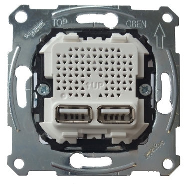MTN4366-0100 - Merten - Double USB charger insert 2,1 A, Schneider Electric