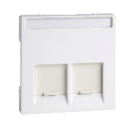 MTN469925 - Cen.pl. 2-gng f. Schneider Electric RJ45-Connctr., active white, glossy, Sys. M, Schneider Electric
