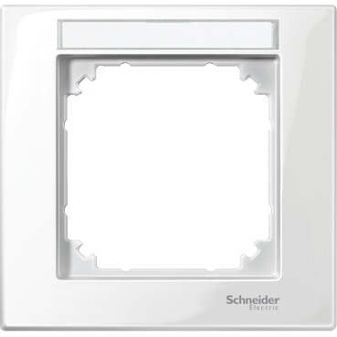 MTN514119 - M-Plan frame, 1-gang, with labelling option, polar white, glossy, Schneider Electric