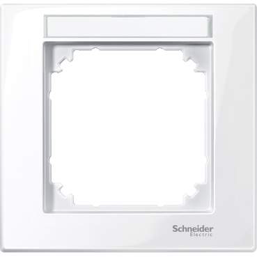 MTN514125 - M-Plan frame, 1-gang, with labelling option, active white, glossy, Schneider Electric