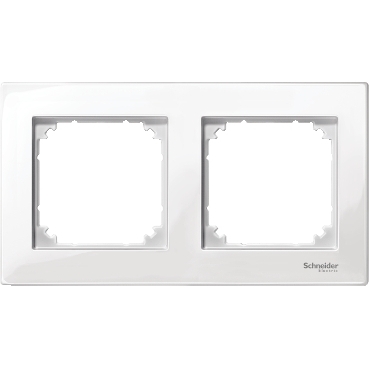MTN515219 - M-Plan frame, 2-gang, polar white, glossy, Schneider Electric