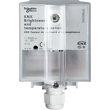 MTN663991 - KNX brightness and temperature sensor, light grey, Schneider Electric