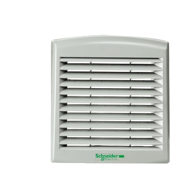 NSYCAG125LPF - outlet grille plast cut out 125x125mm ext dim 137x117mm  IP54, Schneider Electric