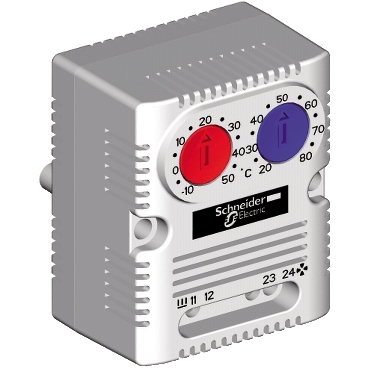 NSYCCOTHD - ClimaSys CC - double thermostat 250V - range of temperature 0�60gradeC - 1NO/NC - gradeC, Schneider Electric