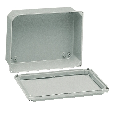 NSYDBN1510 - Metal industrial box - low plain cover - H155xW105xD61 - IP55 - grey RAL 7035, Schneider Electric