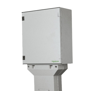 NSYSFSPLMG - floor mounting pillar polyester H=800mm for PLM54 and 64, Schneider Electric