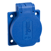 PKN51B - PratiKa socket - blue - 2P + E - 10/16 A - 250 V - French - IP54 - flush - back, Schneider Electric