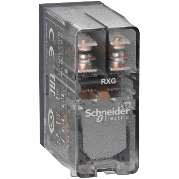 RXG25BD - releu ambrosabil de interfata - Zelio RXG - 2 C/O transparent - 24 V cc - 5 A , Schneider Electric