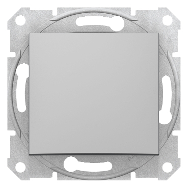 SDN0100160 - Sedna - intrerupator monopolar - 10AX fara rama aluminiu, Schneider Electric