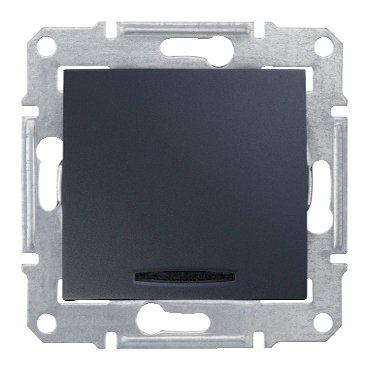SDN0201270 - Sedna - 2pole switch - 16AX indicator light, without frame graphite, Schneider Electric