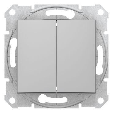SDN0300160 - Sedna - intrerupator monopolar dublu - 10AX fara rama aluminiu, Schneider Electric