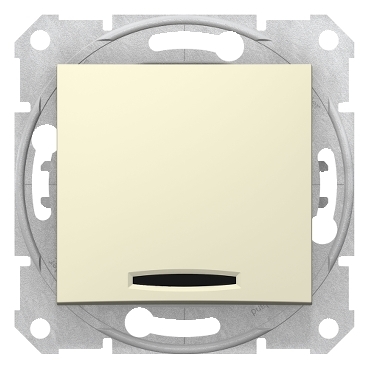 SDN0501147 - Sedna - intermediate switch - 10AX locator light, without frame beige, Schneider Electric