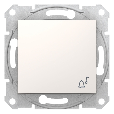 SDN0800123 - Sedna - 1pole pushbutton - 10A bell symbol, without frame cream, Schneider Electric