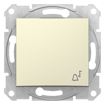 SDN0800147 - Sedna - 1pole pushbutton - 10A bell symbol, without frame beige, Schneider Electric